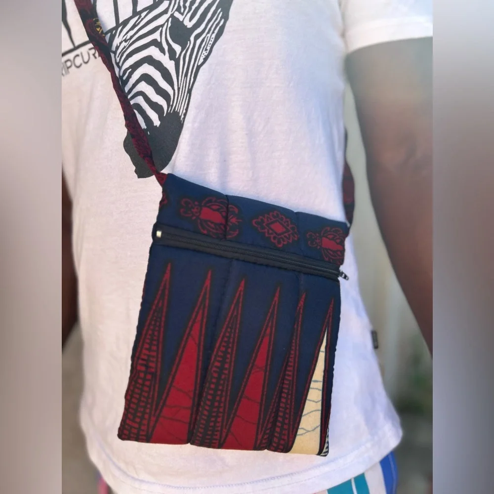 NW 💯 Cotton Handmade Vlisco Fabric Crossbody 7”x 6”